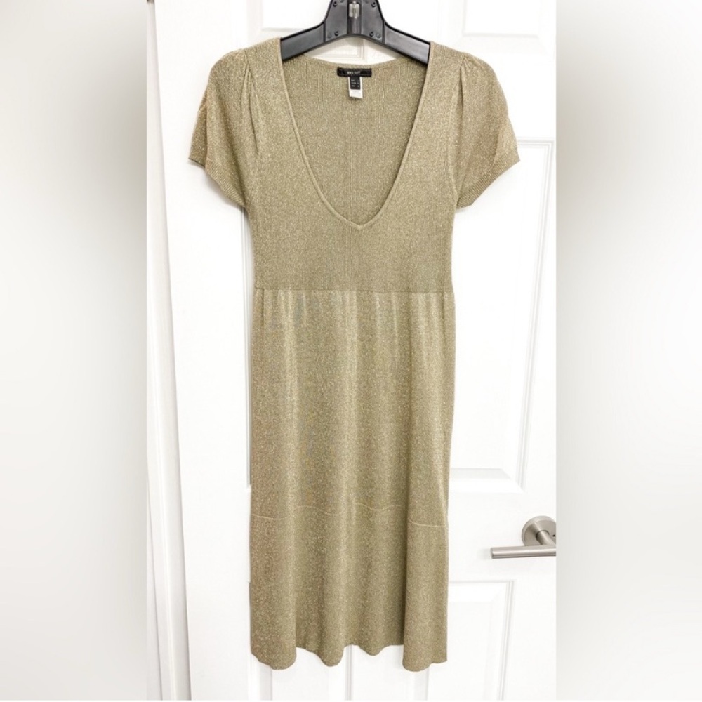NWOT - Mango Gold Knit Dress